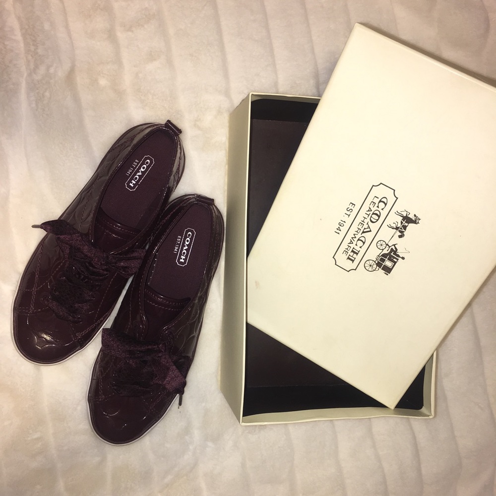 Plum Coach Tennis Shoes- LIKE NEW!